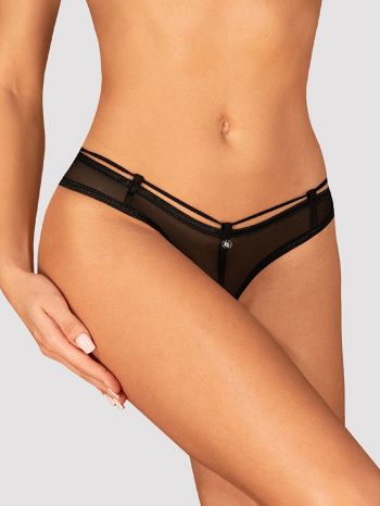 Chilot Roxelia crotchless thong Obsessive, Negru