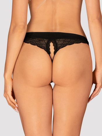 Chilot Chemeris crotchless Obsessive, Negru