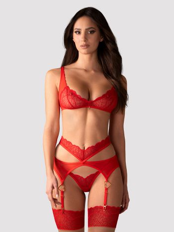 Set Cupide Desir 3-pcs Obsessive, Rosu