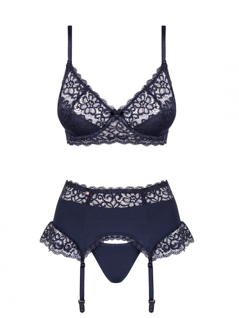 Set sexy Drimera 3 piese, Obsessive, Albastru