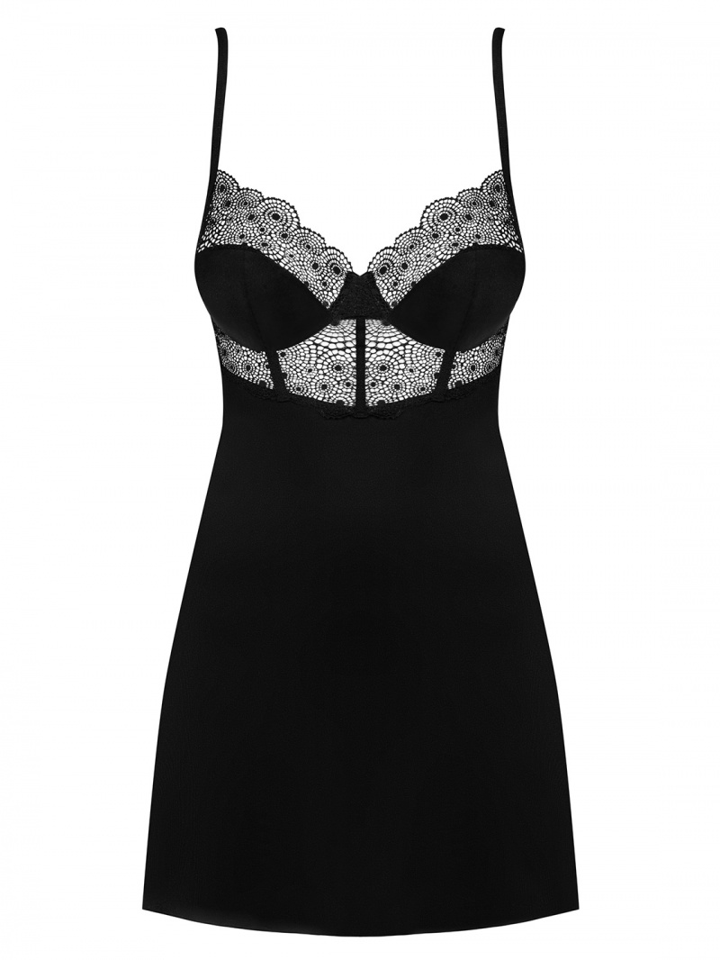 Chemise Sharlotte Obsessive, Negru