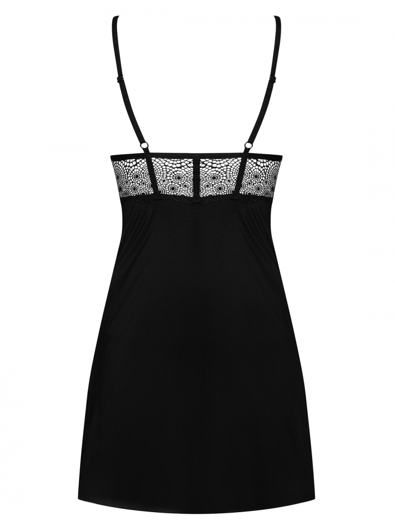 Chemise Sharlotte Obsessive, Negru