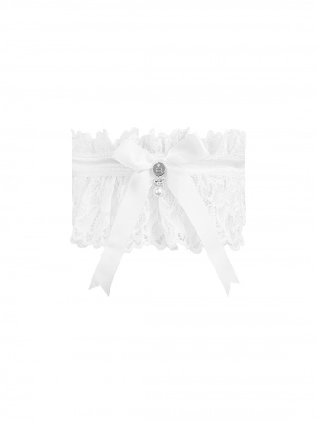 Amor Blanco garter Obsessive, Alb