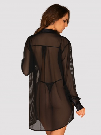 Chemise Stellya babydoll Obsessive, Negru