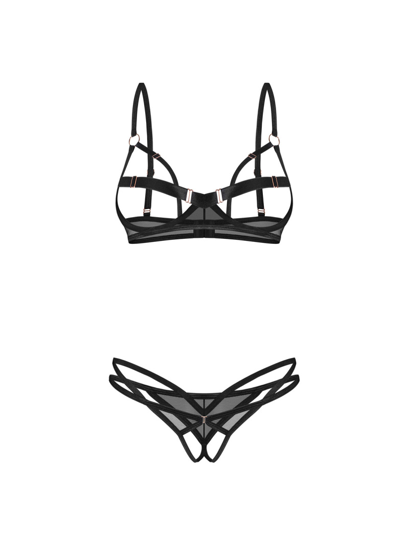 Set Euridia crotchless set Obsessive, Negru