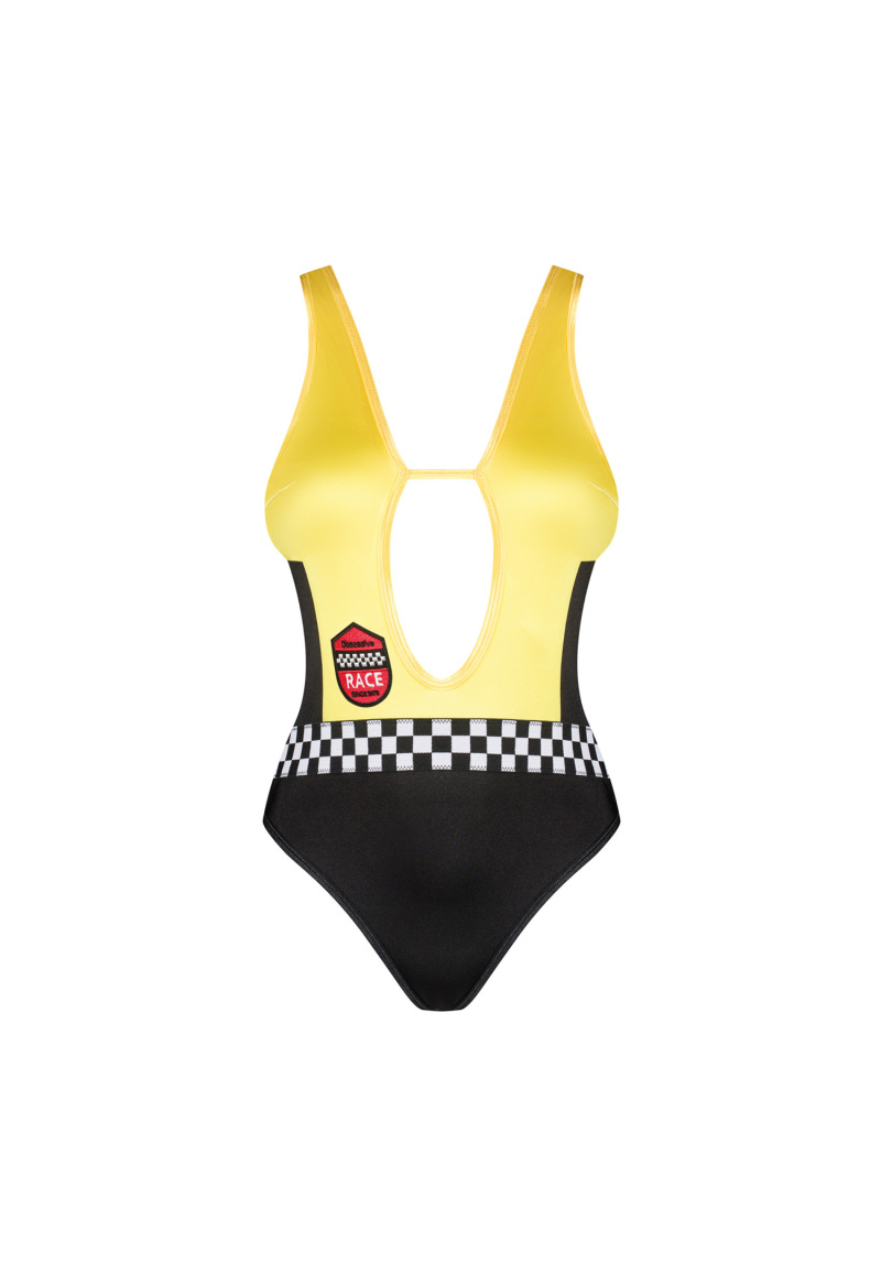 Costum sexy Rallien Obsessive, Negru-Galben