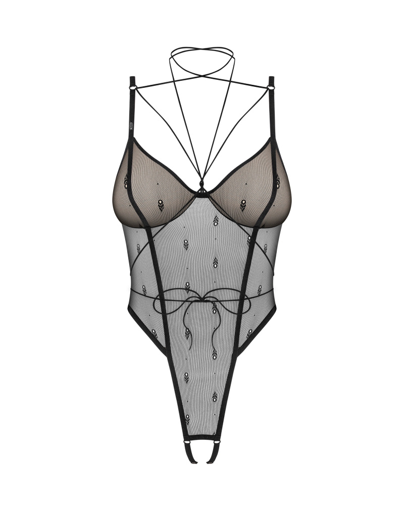 Anniverse Special Crotchless Teddy Obsessive, Negru