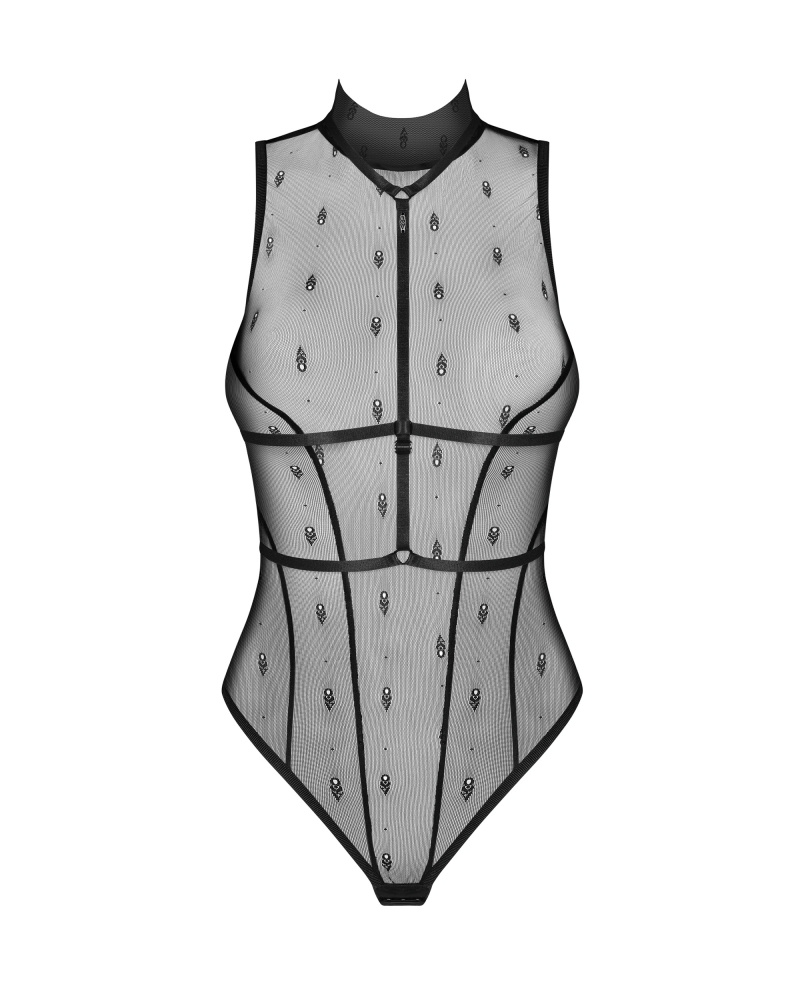 Anniverse Special teddy & harness Obsessive, Negru
